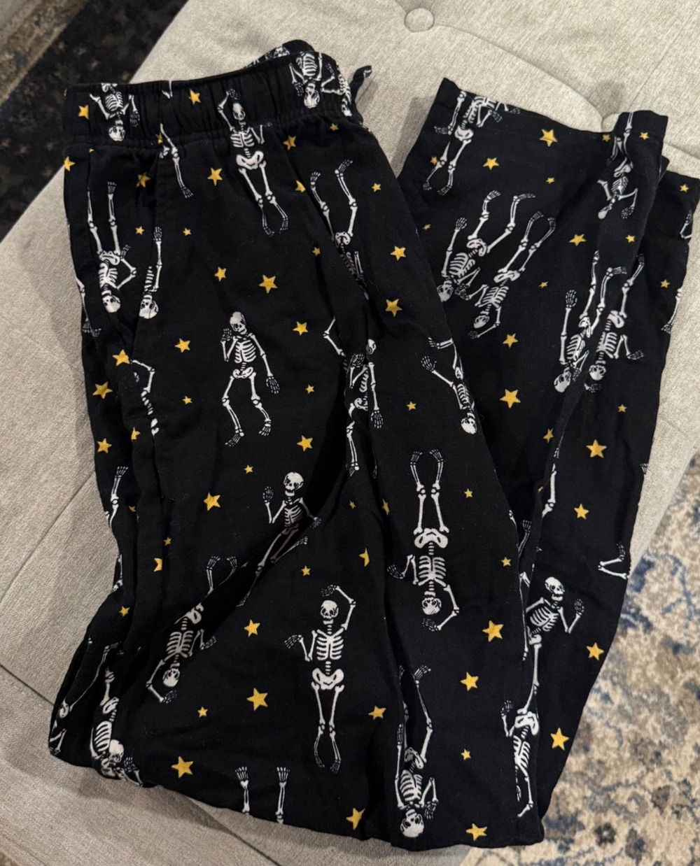 OLD NAVY Women's LARGE L Halloween Skeletons Pajamas Pants 100% Cotton